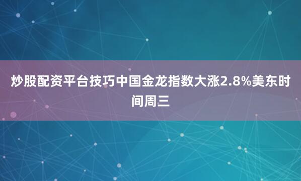 炒股配资平台技巧中国金龙指数大涨2.8%美东时间周三